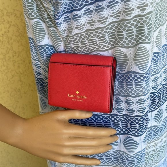 Kate Spade Marti Small Flap Wallet Dark Watermelon - Picture 2 of 16